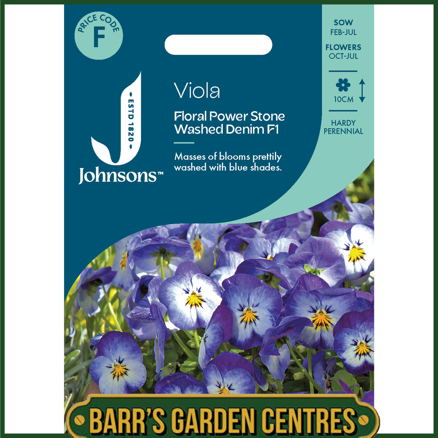 Johnsons - Viola Floral Power Stone Washed Denim F1 - 30 Seeds