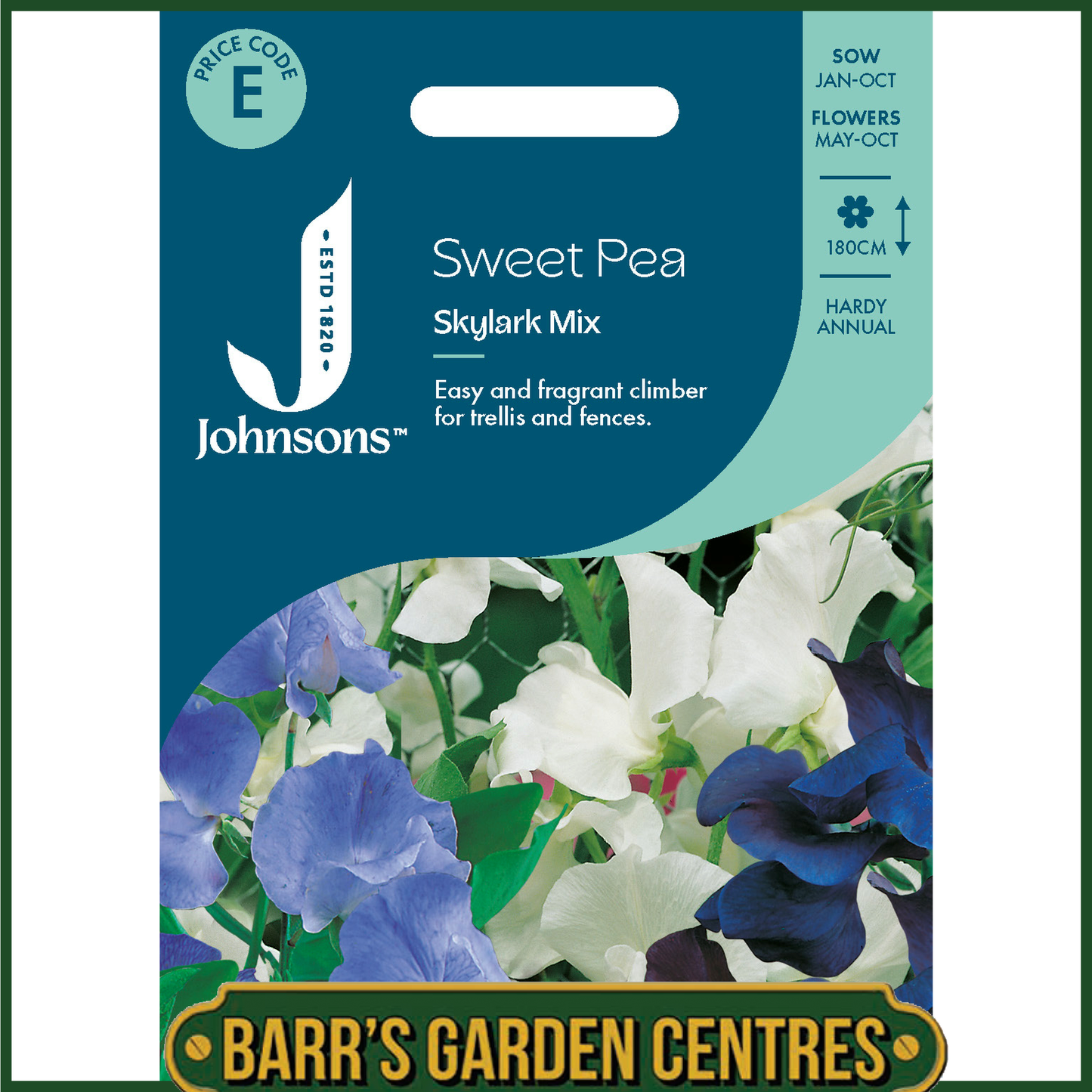 Johnsons - Sweet Pea Skylark Mix - 25 Seeds