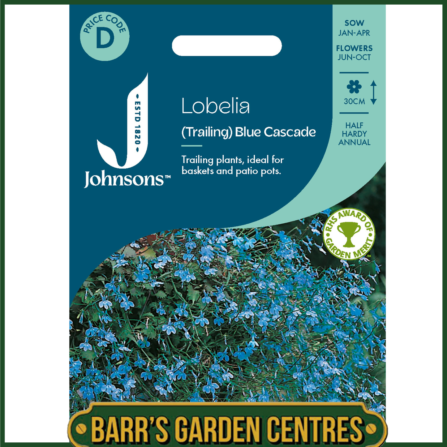Johnsons - Trailing Lobelia Blue Cascade - 1500 Seeds