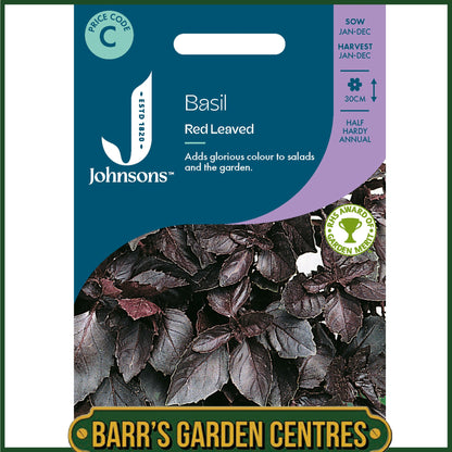 Johnsons - Herb - Basil Red Leaved - 300 Seeds