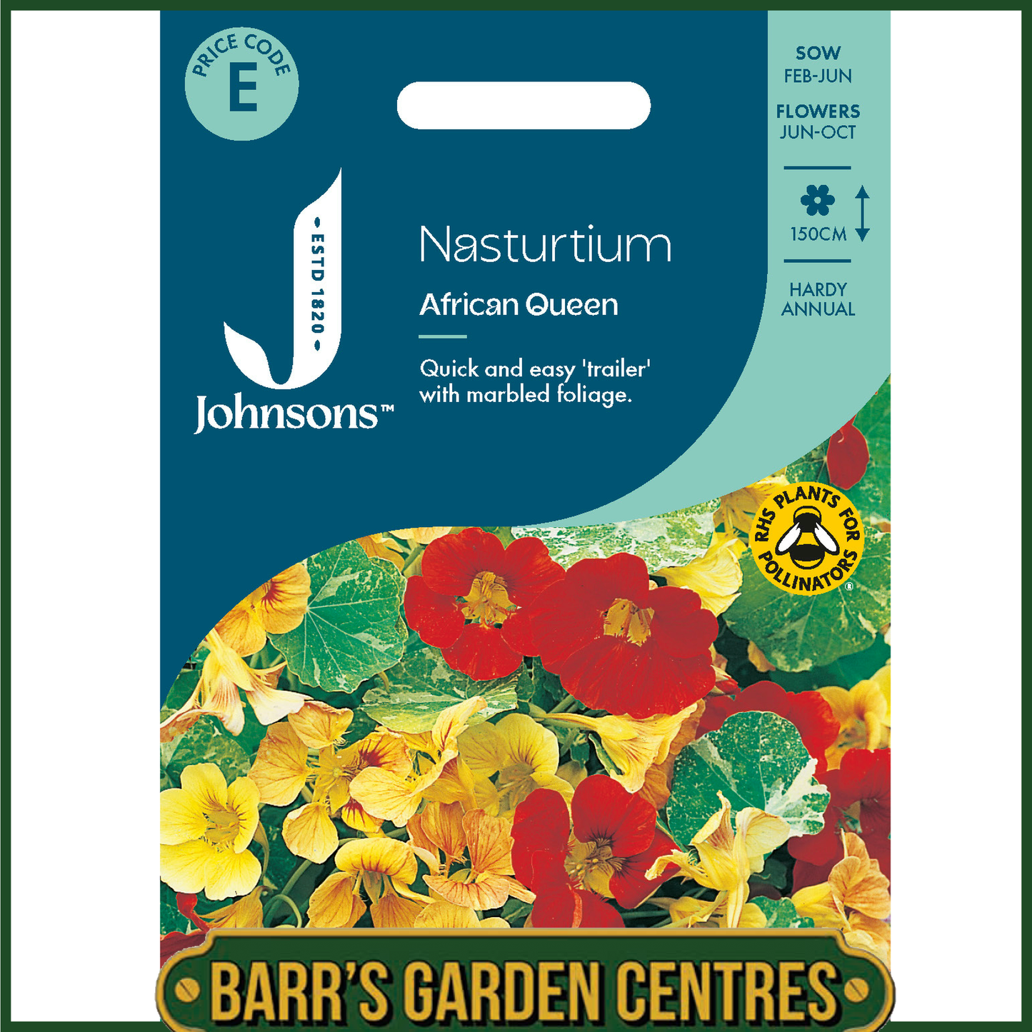 Johnsons - Nasturtium African Queen - 25 Seeds