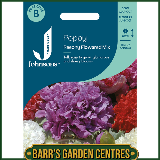 Johnsons - Poppy Paeony Flowered Mix - 2000 Seeds