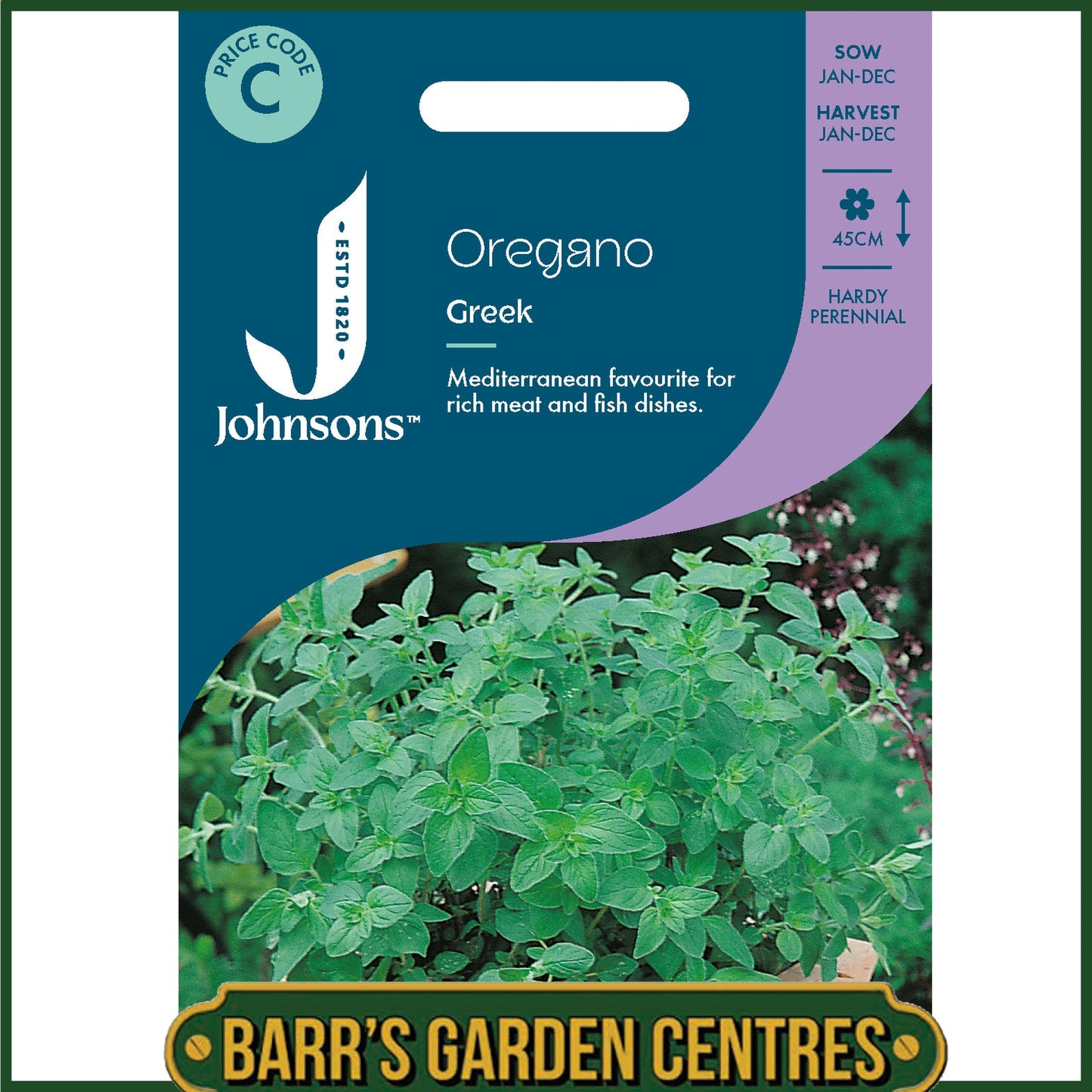 Johnsons - Herb - Oregano Greek - 1000 Seeds