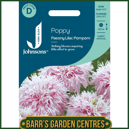 Johnsons - Poppy Paeony Lilac Pompom - 750 Seeds