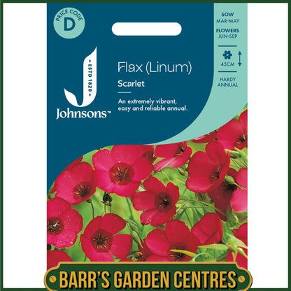 Johnsons - Flax Scarlet - Linum - 450 Seeds