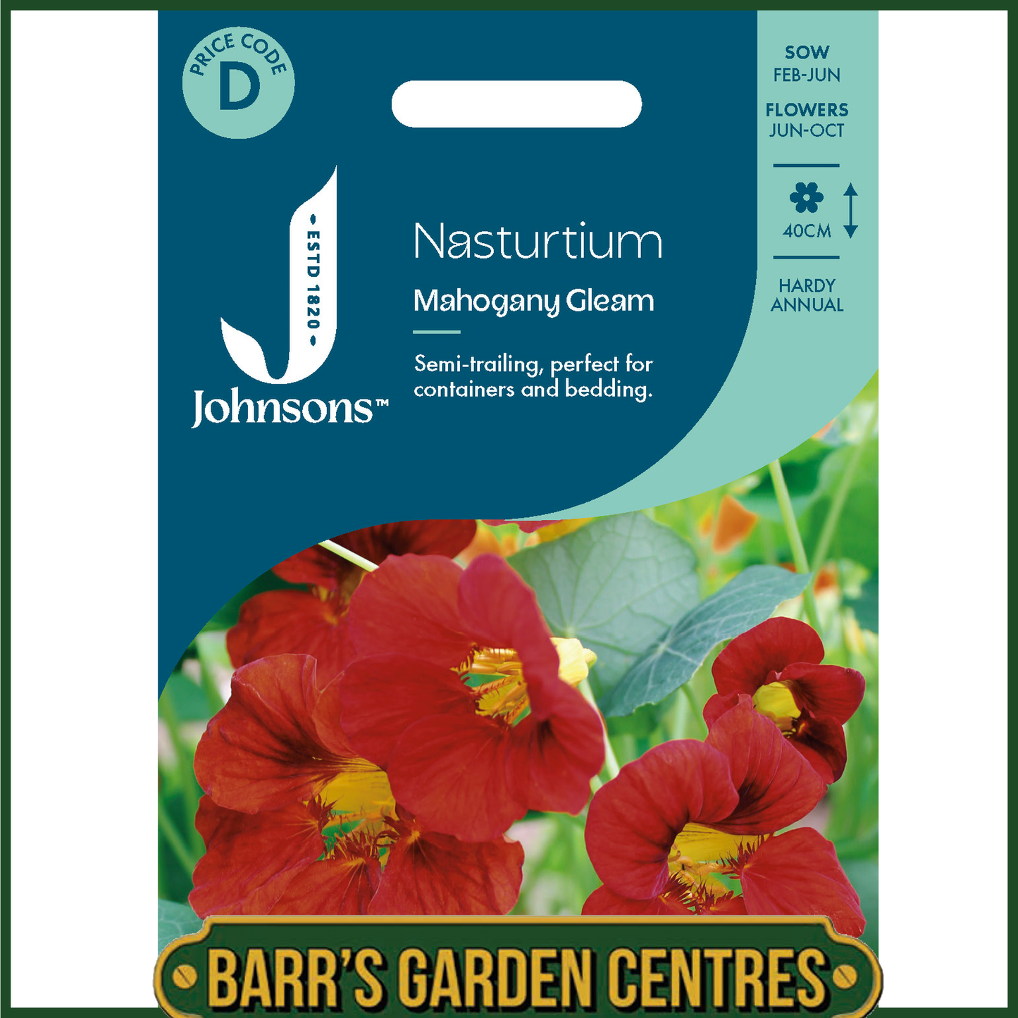 Johnsons - Nasturtium Mahogany Gleam - 25 Seeds