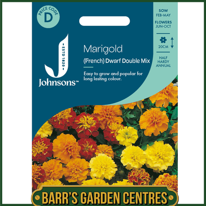 Johnsons - Marigold (French) Dwarf Double Mix - 175 Seeds