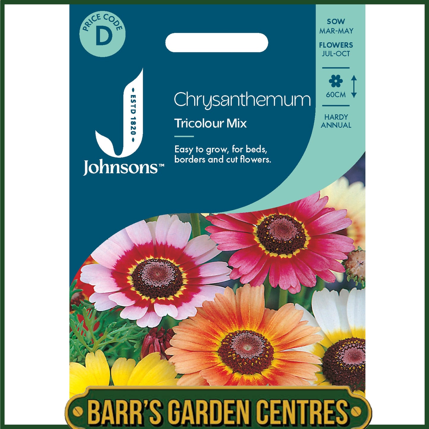 Johnsons - Chrysanthemum Tricolour Mix - 400 Seeds