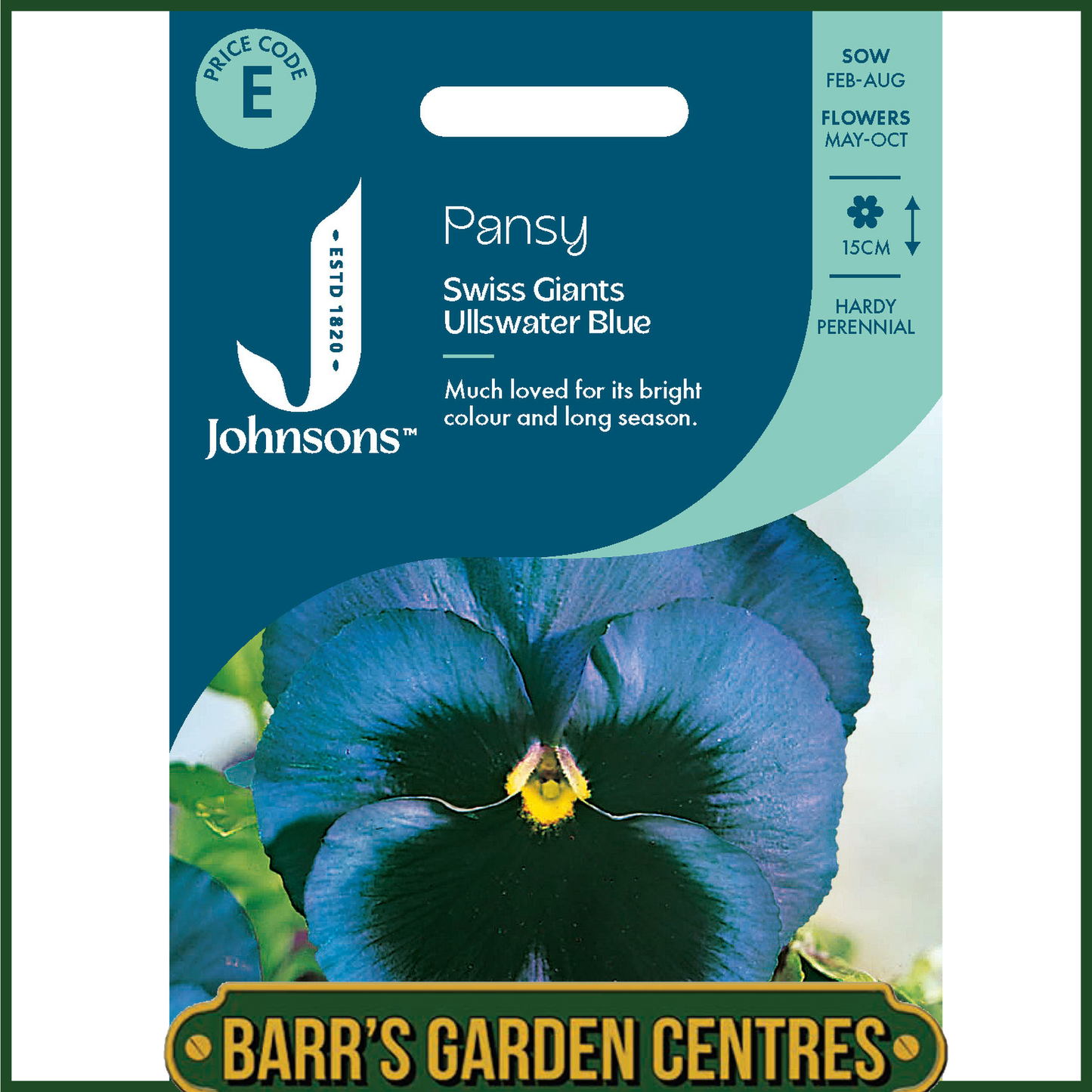 Johnsons - Pansy Swiss Giants Ullswater Blue - 100 Seeds