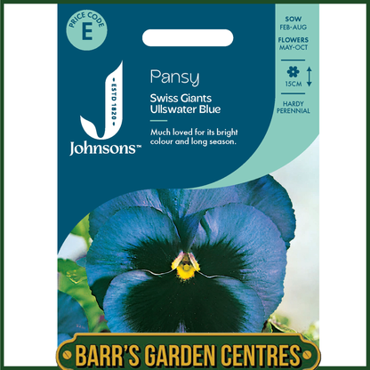 Johnsons - Pansy Swiss Giants Ullswater Blue - 100 Seeds