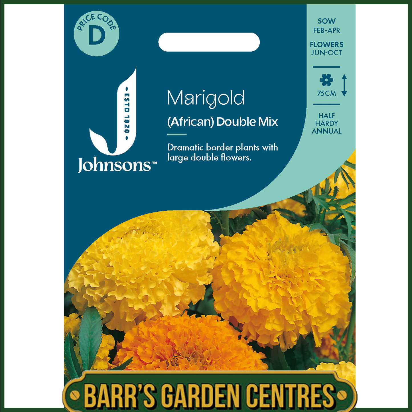 Johnsons - Marigold (African) Double Mix - 150 Seeds