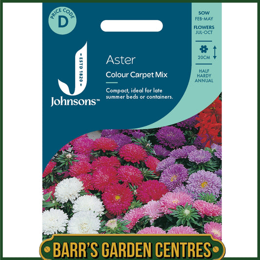 Johnsons - Aster Colour Carpet Mix - 250 Seeds