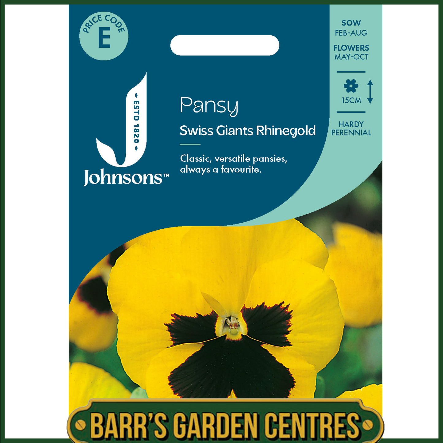 Johnsons - Pansy Swiss Giants Rhinegold - 100 Seeds