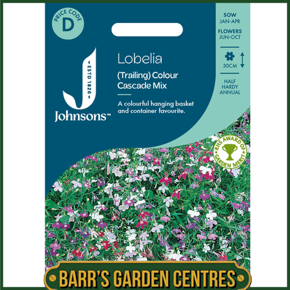 Johnsons - Lobelia (trailing) Colour Cascade Mix - 1500 Seeds