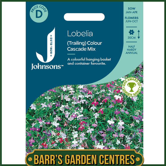 Johnsons - Lobelia (trailing) Colour Cascade Mix - 1500 Seeds