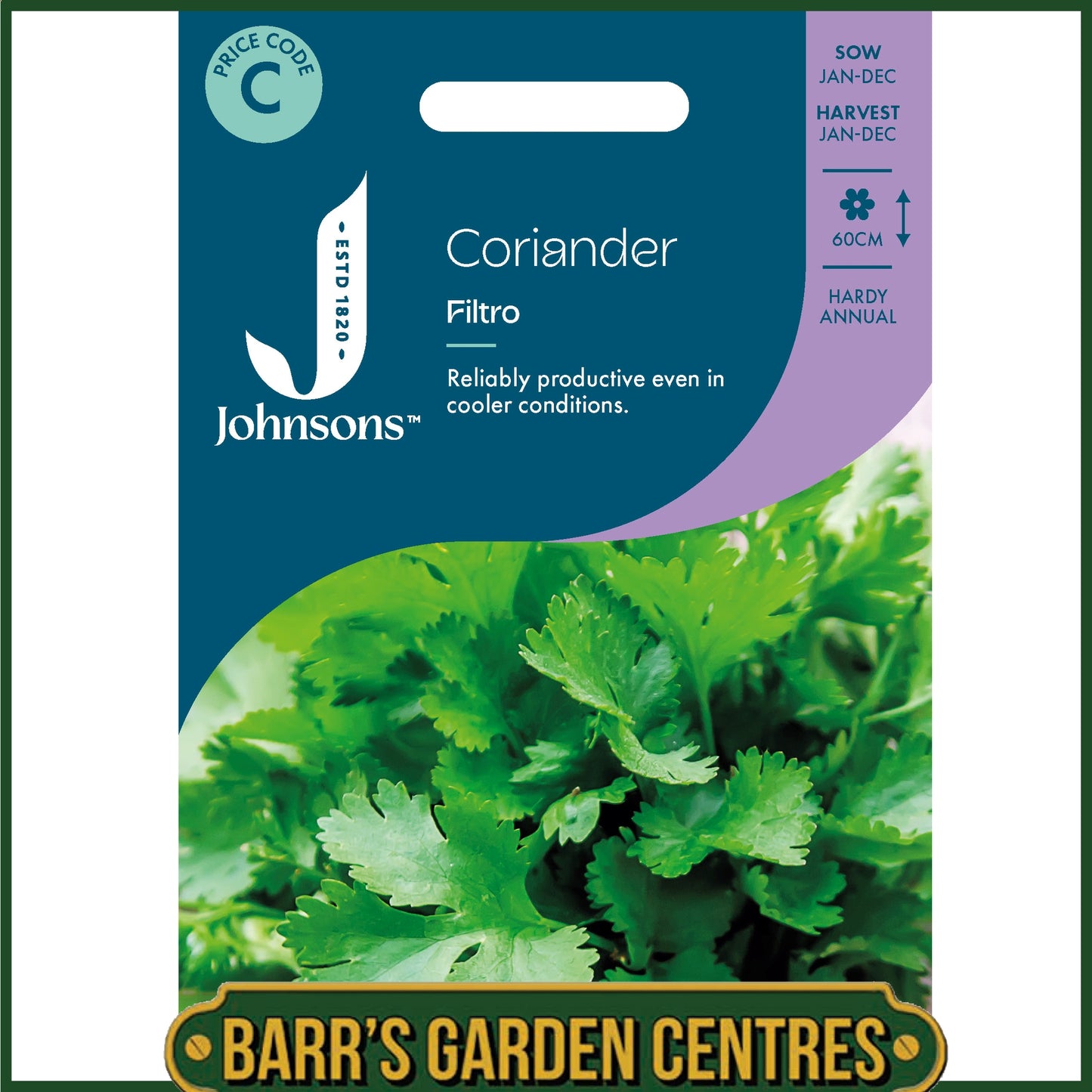 Johnsons - Herb - Coriander Filtro - 150 Seeds