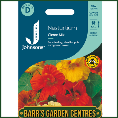Johnsons - Nasturtium Gleam Mix - 25 Seeds