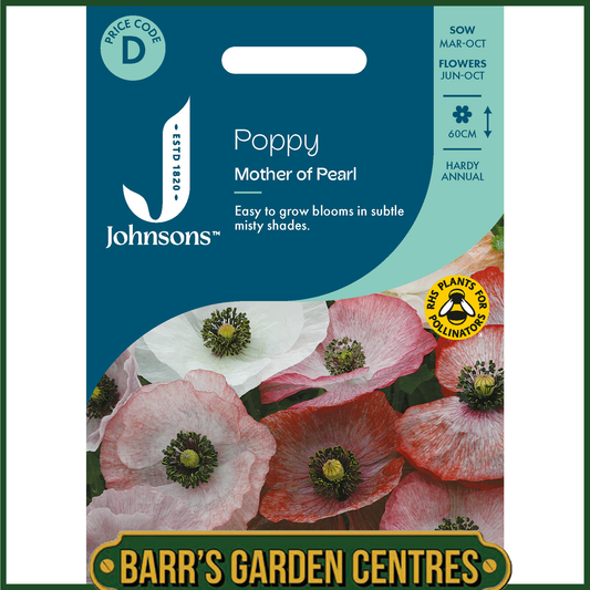 Johnsons - Poppy Mother of Pearl - 1000 Seeds