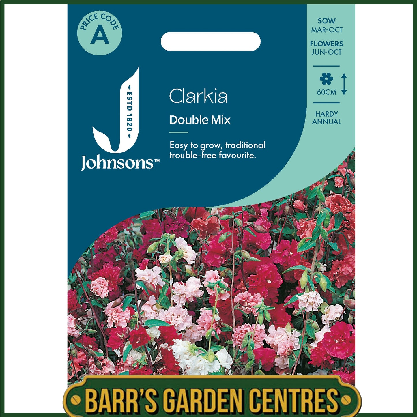 Johnsons - Clarkia Double Mix - 1500 Seeds