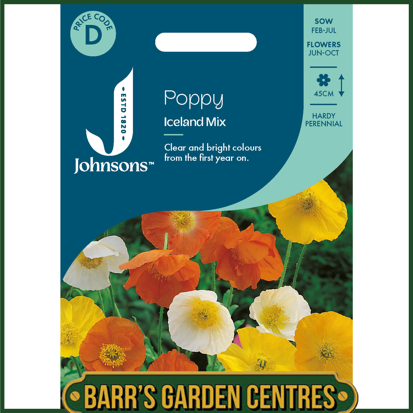 Johnsons - Poppy Iceland Mix - 2000 Seeds