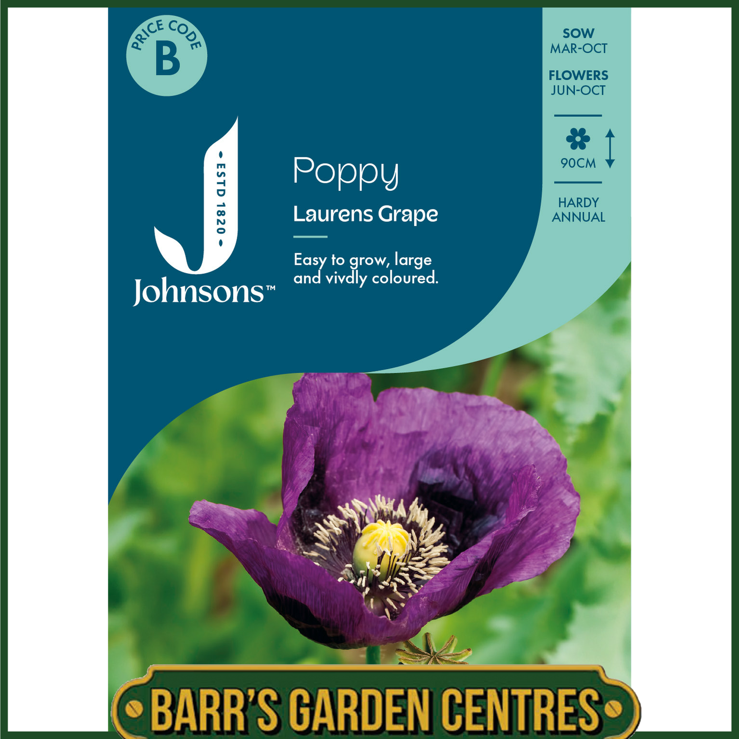 Johnsons - Poppy Laurens Grape - 1000 Seeds