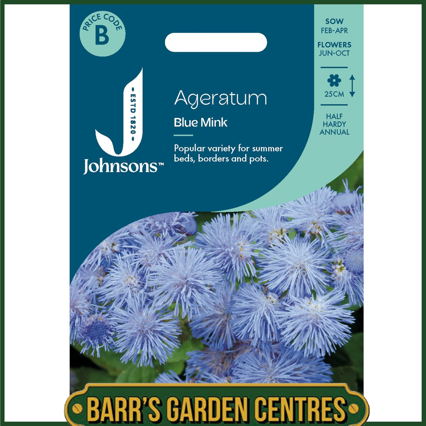 Johnsons - Ageratum Blue Mink - 1000 Seeds