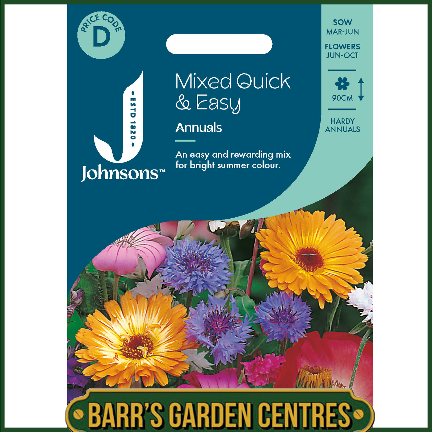 Johnsons - Mixed Quick and Easy Annuals - 0.7g Seeds