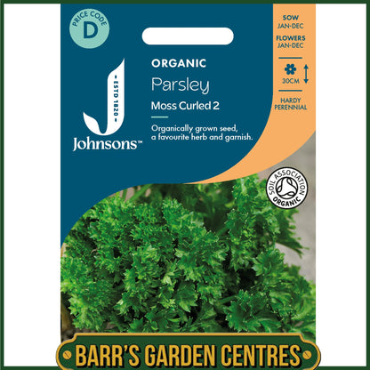 Johnsons - Organic Herb - Parsley Moss Curled 2 - 500 Seeds