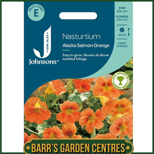 Johnsons - Nasturtium Salmon Orange - 25 Seeds