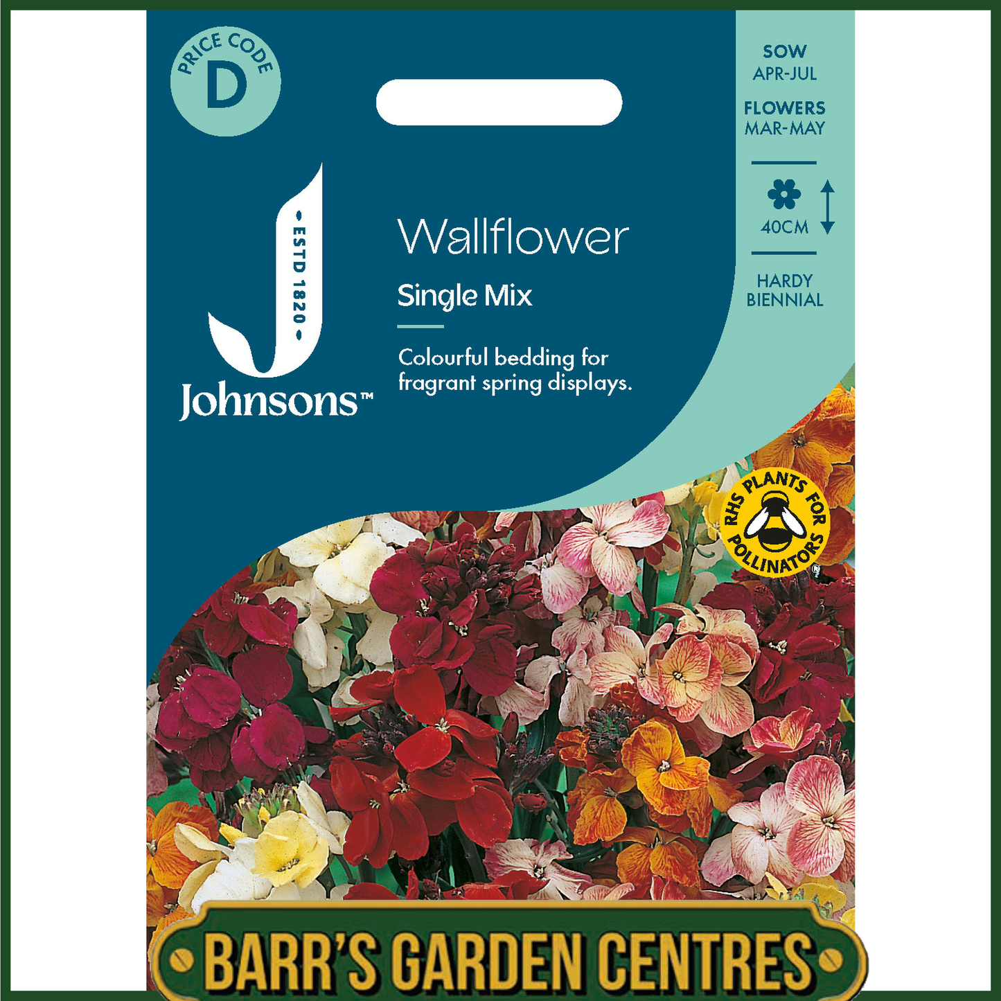 Johnsons - Wallflower Single Mix - 500 Seeds