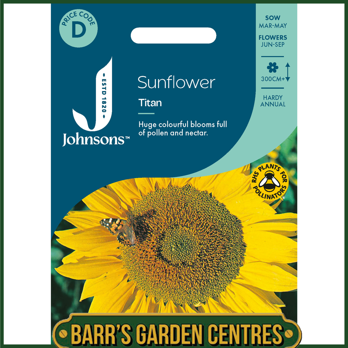 Johnsons - Sunflower Titan - 25 Seeds