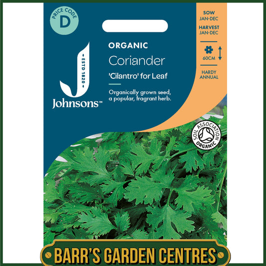 Johnsons - Organic Herb - Coriander Cilantro for Leaf - 100 Seeds