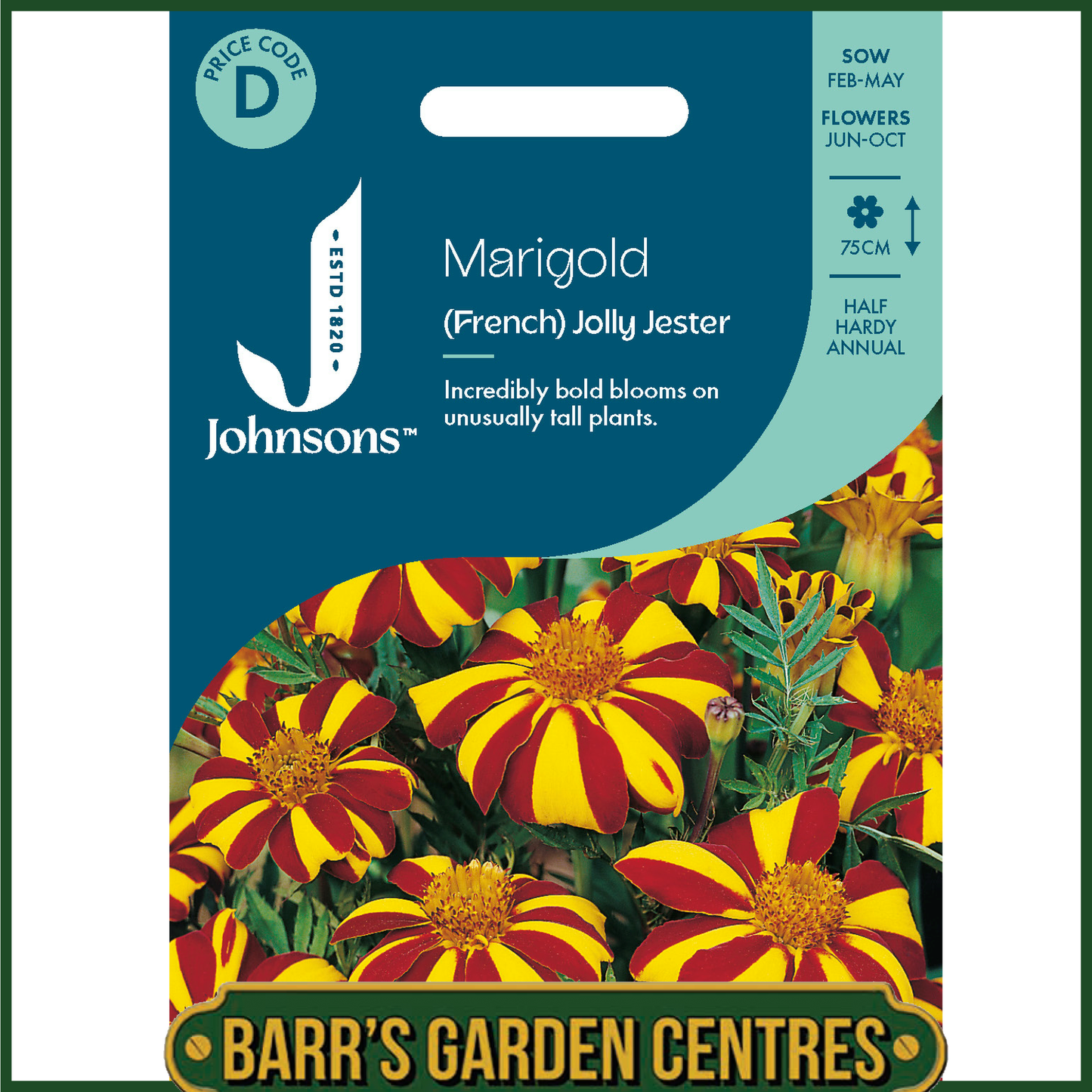 Johnsons - Marigold (French) Jolly Jester - 125 Seeds