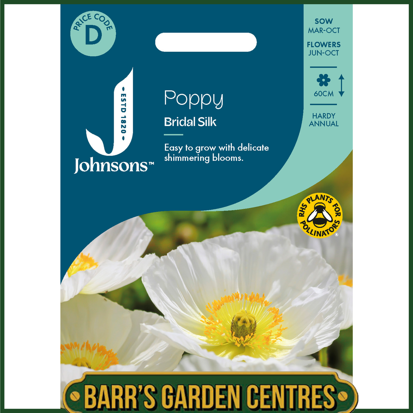Johnsons - Poppy Bridal Silk - 500 Seeds