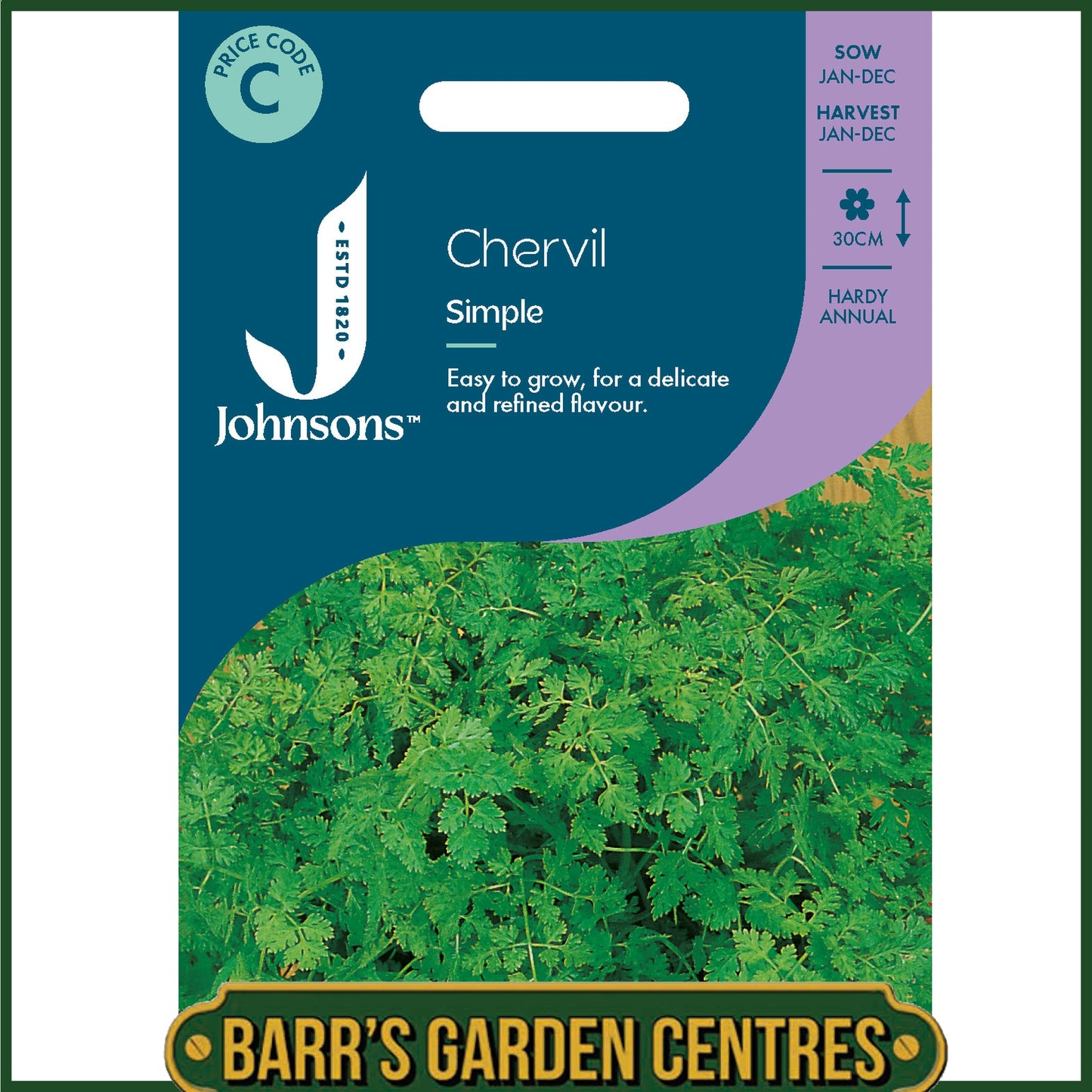 Johnsons - Herb - Chervil Simple - 1000 Seeds