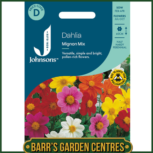 Johnsons - Dahlia Mignon Mix - 40 Seeds