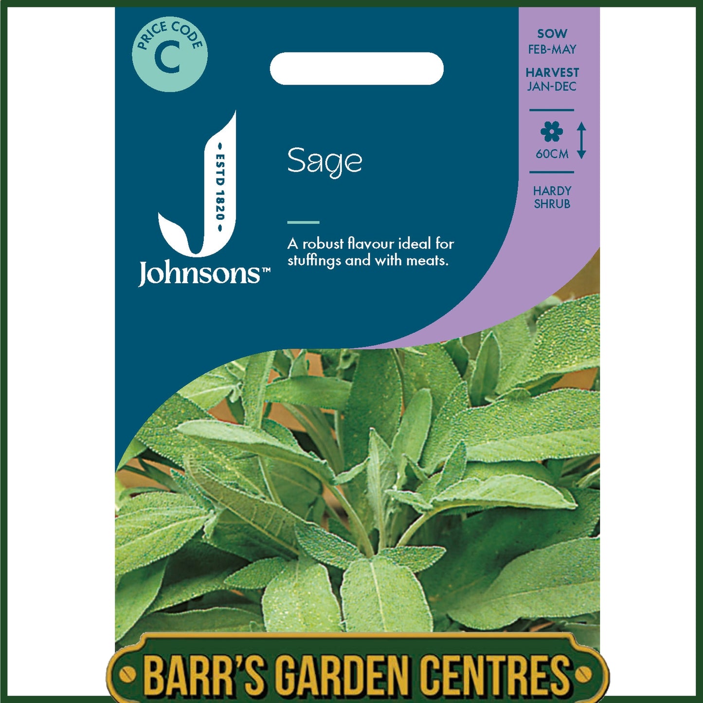 Johnsons - Herb - Sage - 75 Seeds