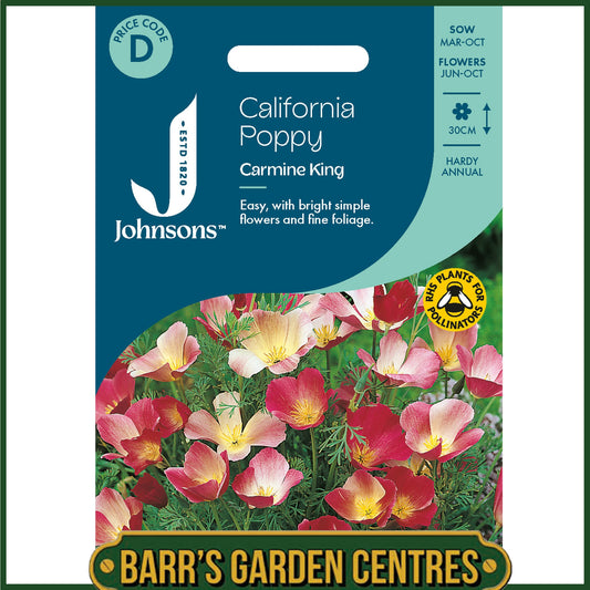 Johnsons - California Poppy Carmine King - 300 Seeds