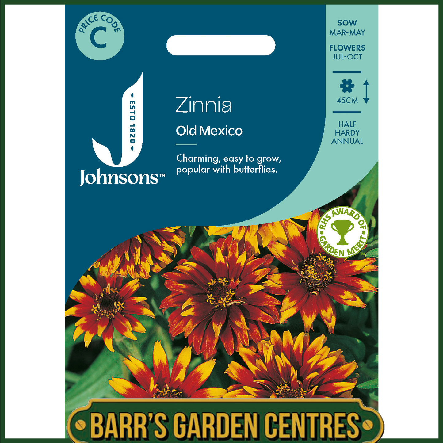 Johnsons - Zinnia Old Mexico - 200 Seeds