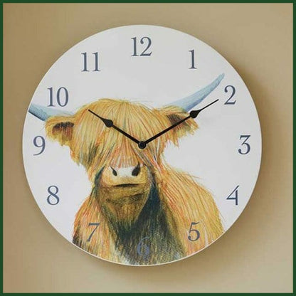 Highland Cow Clock