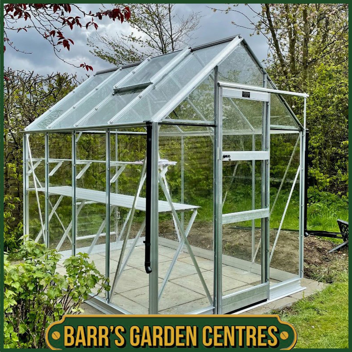 SPECIAL PACKAGE DEAL - WITH 3mm HORTICULTURAL GLASS - HIGH EAVE 6'3" WIDE ELITE GREENHOUSE