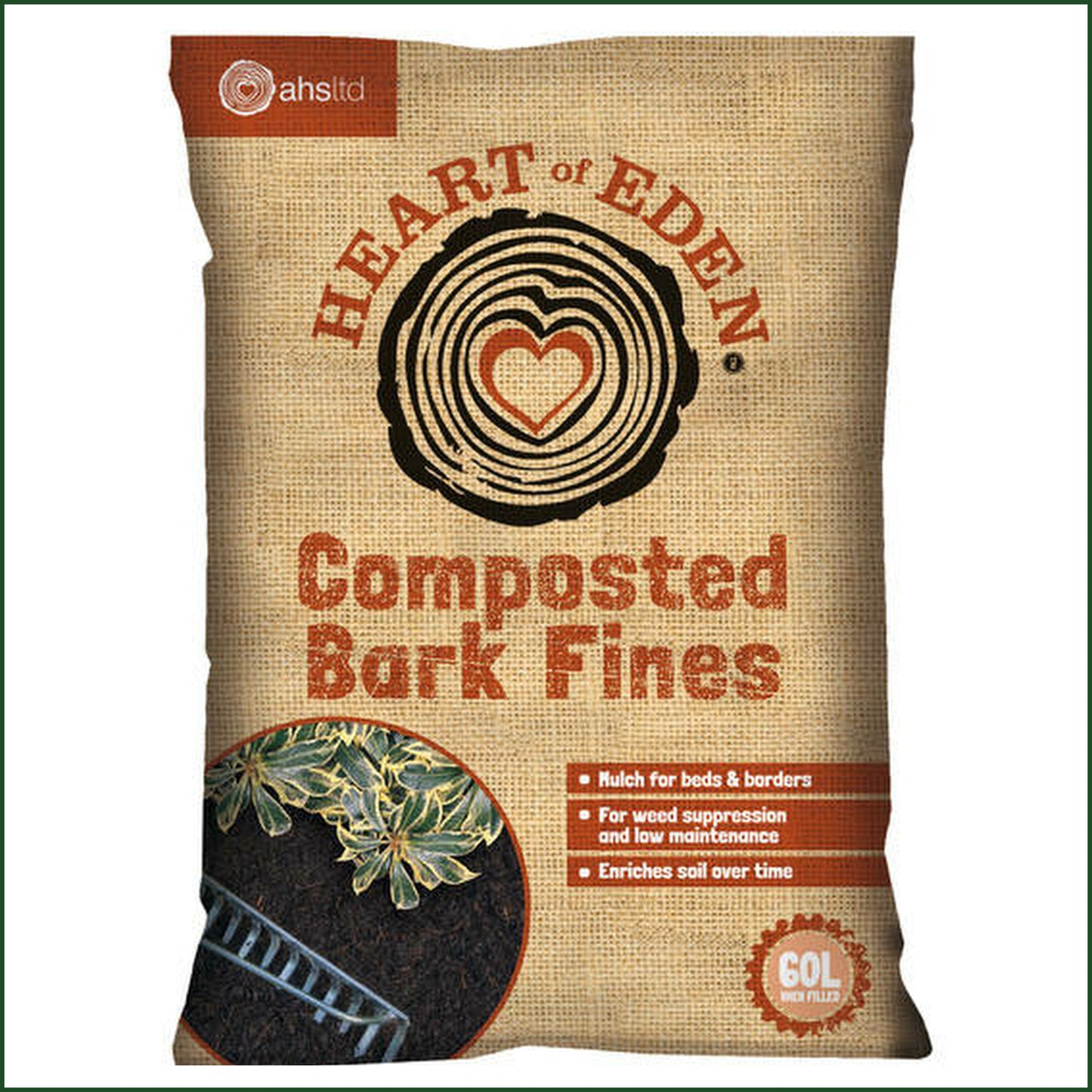 Heart of Eden Composted Bark Fines 60 Litre