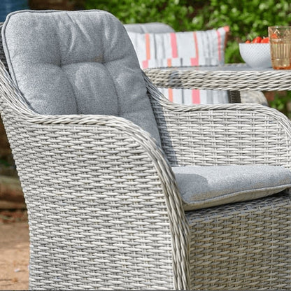 St Tropez Stone 8 Seat Dining Set with Lazy Susan and  3m Crank & Tilt Parasol Set 3