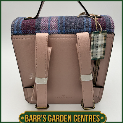 Islander Calton Backpack with Harris Tweed Pink & Blue Tartan