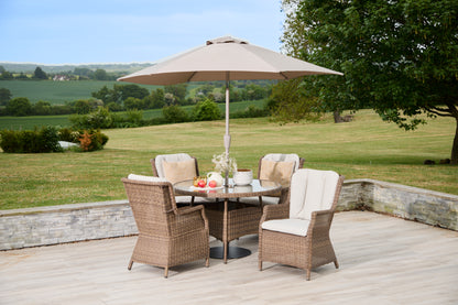 Montpellier 4 Seater Dining Set with 2.5m Parsol