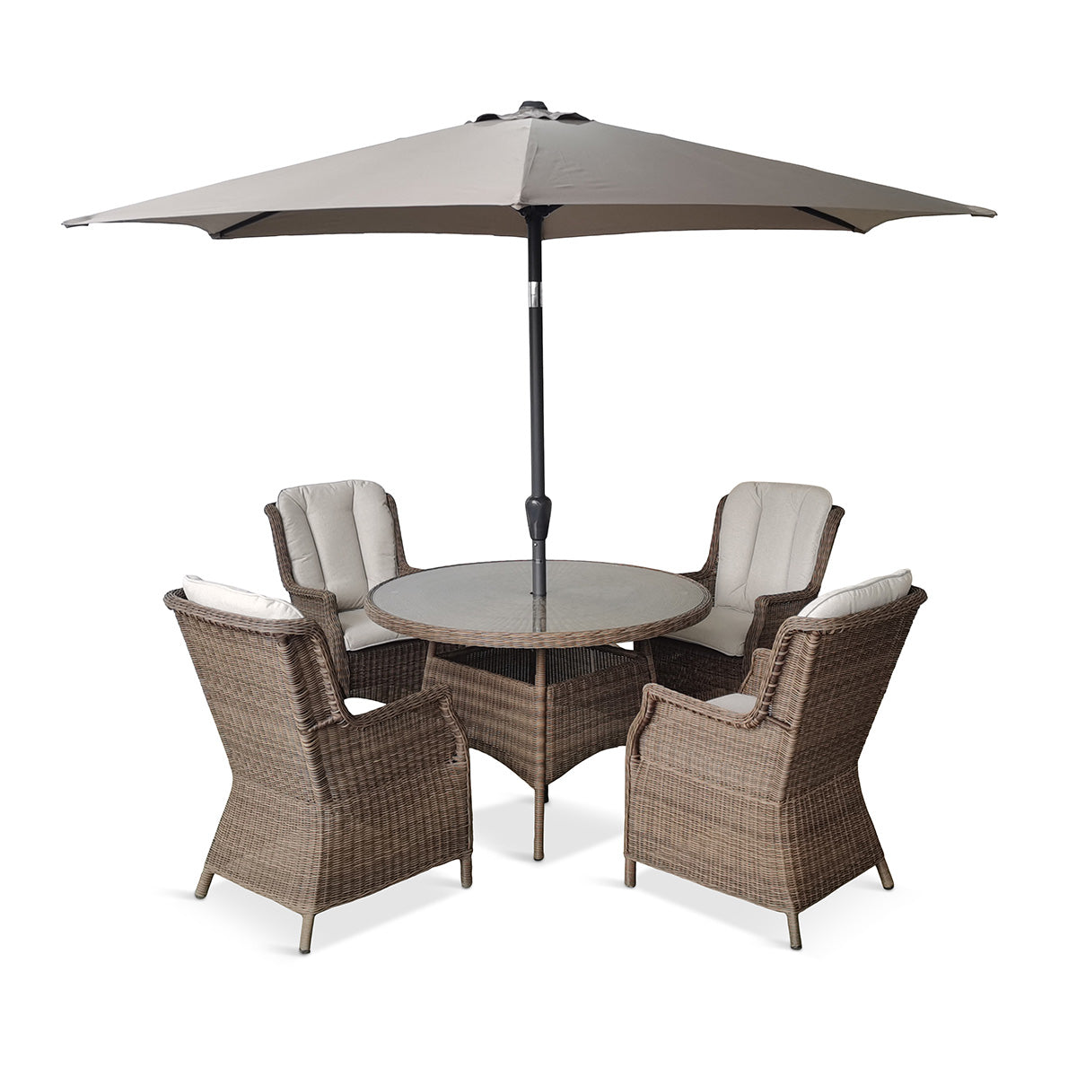 Montpellier 4 Seater Dining Set with 2.5m Parsol