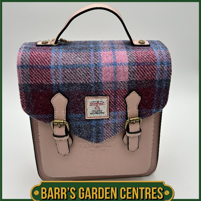 Islander Calton Backpack with Harris Tweed Pink & Blue Tartan