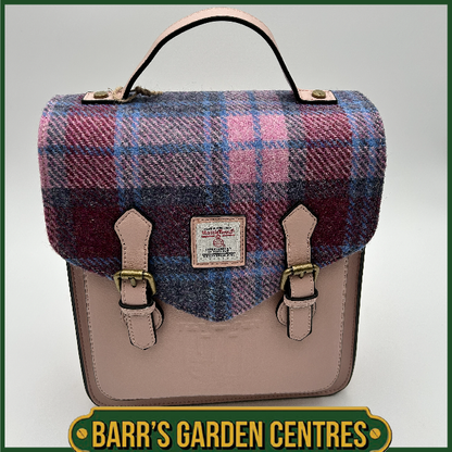 Islander Calton Backpack with Harris Tweed Pink & Blue Tartan