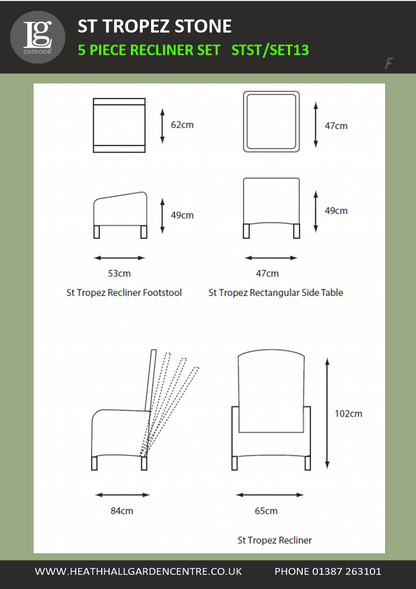 St Tropez Stone Recliner Set 16