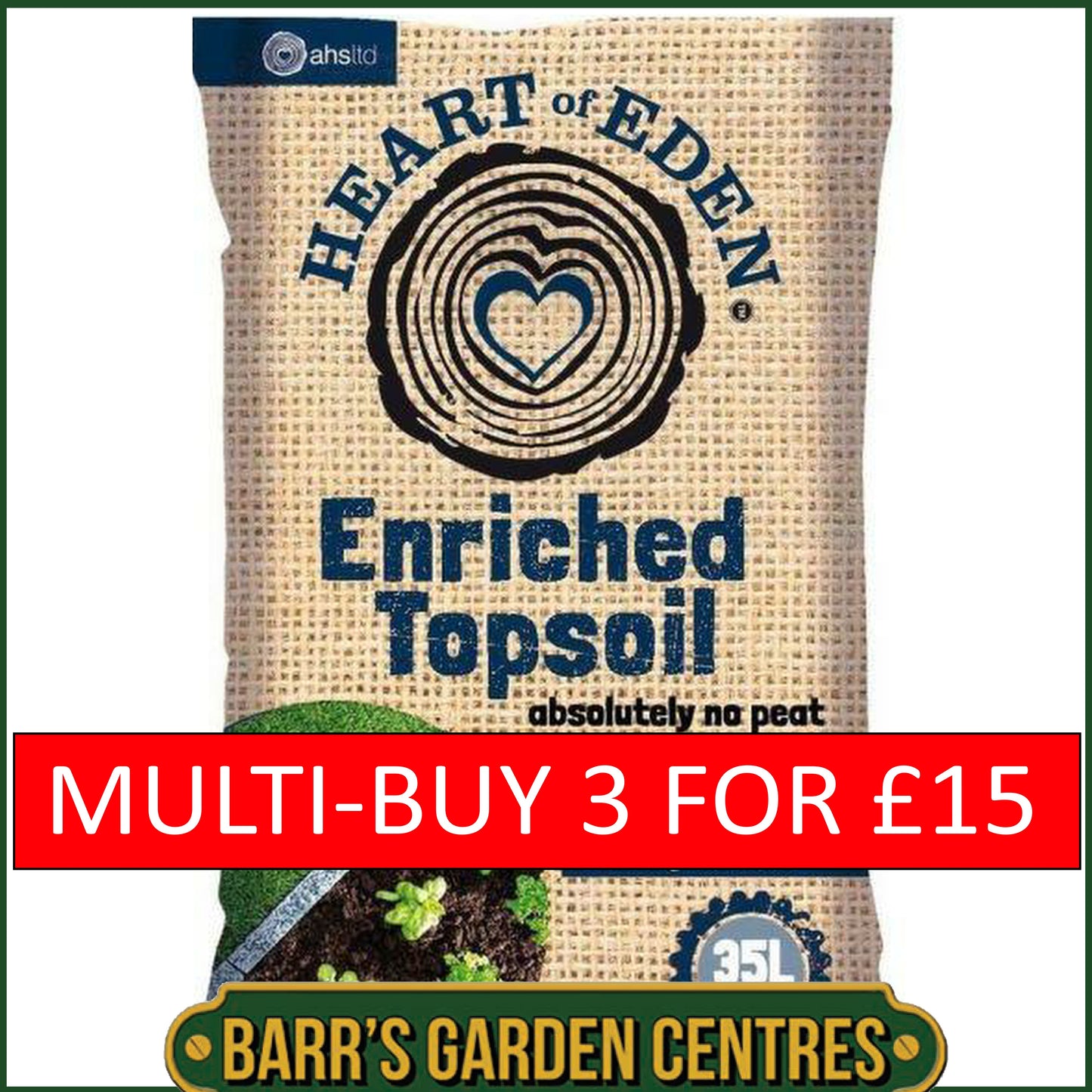 Heart Of Eden Enriched Top Soil 35 Litre